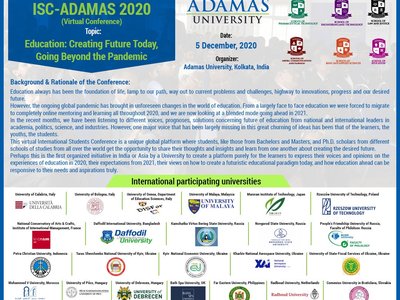 Дистанційна конференція для студентів та аспірантів (Adamas University, Індія, 5 грудня 2020р.)